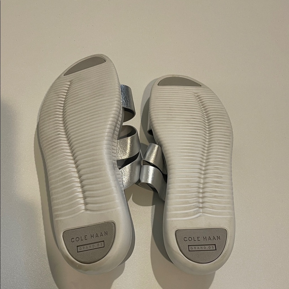 Cole Haan Zerogrand Metallic Silver Slide Sandals - Women's - Picture 5 of 6